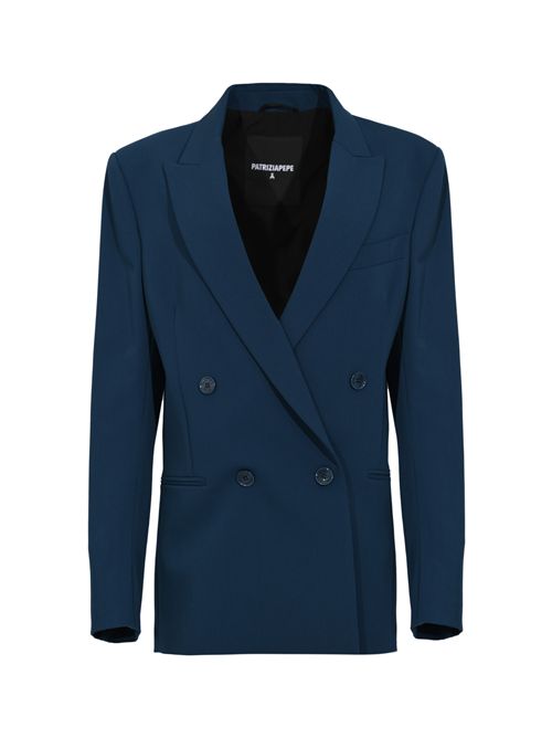 Blazer doppiopetto oversize in gabardina di viscosa Patrizia Pepe | 8S0585 A498CA97